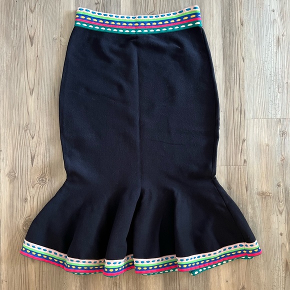 MILLY Rainbow Trim Knit Skirt - Picture 4 of 7